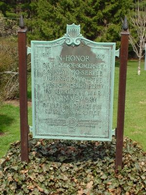 Somerset County World War I Memorial Marker image. Click for full size.