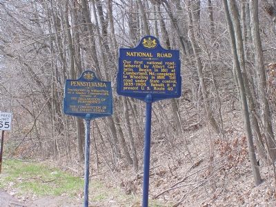 Pennsylvania and National Road Markers image. Click for full size.