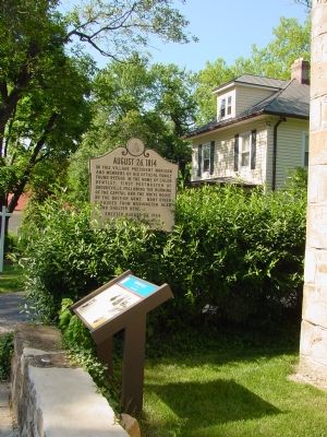 Markers in front of the Brookeville Academy image. Click for full size.