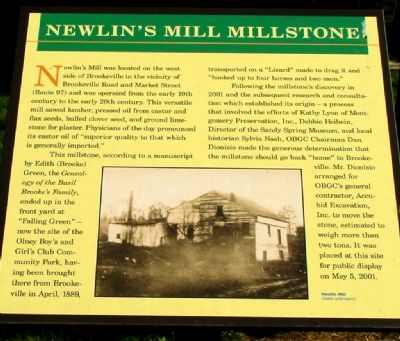 Newlin's Mill Millstone Marker image. Click for full size.