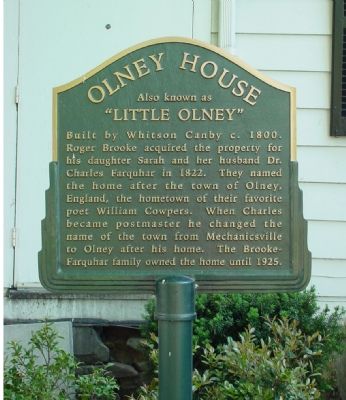 Olney House Marker image. Click for full size.