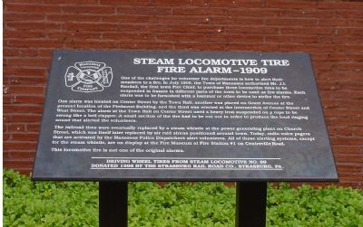 Steam Locomotive Tire Fire Alarm Marker. Click for full size. Steam Locomotive Tire Fire Alarm Marker image. Click for full size.