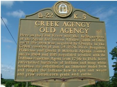 Creek Agency - Old Agency Marker image. Click for full size.