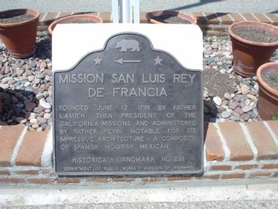 Mission San Luis Rey de Francia Marker image. Click for full size.