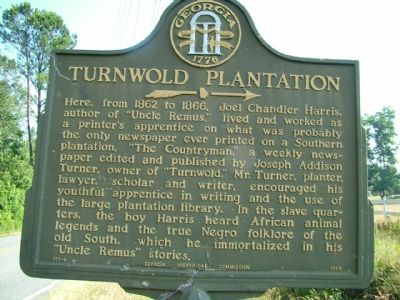 Turnwold Plantation Marker image. Click for full size.