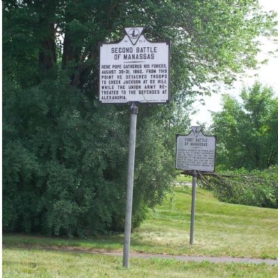 Second and First Battle of Manassas Markers image. Click for full size.