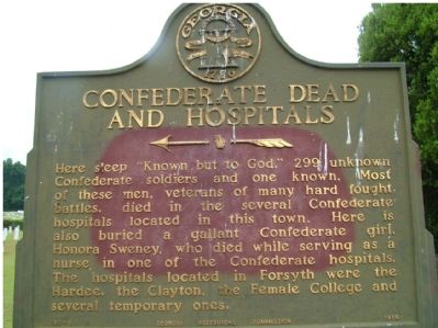 Confederate Dead and Hospitals Marker. Click for full size. Confederate Dead and Hospitals Marker image. Click for full size.