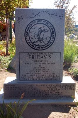 Friday's Added Station Marker, Front. Click for full size. Friday's Added Station Marker, Front image. Click for full size.