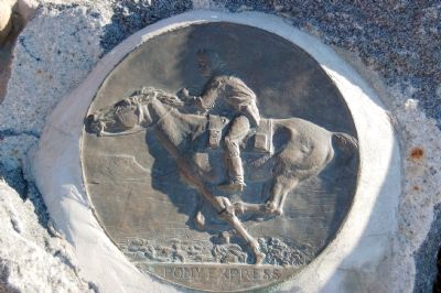 Pony Express Bas-Relief Brass Tablet. Click for full size. Pony Express Bas-Relief Brass Tablet image. Click for full size.