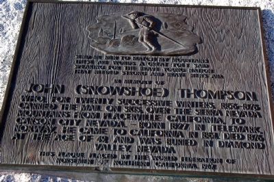 John (Showshoe) Thompson Marker. Click for full size. John (Showshoe) Thompson Marker image. Click for full size.