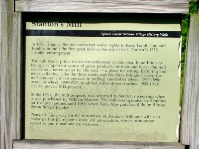 Stanton's Mill Marker. Click for full size. Stanton's Mill Marker image. Click for full size.