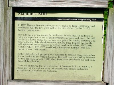 Stanton's Mill Marker image. Click for full size.