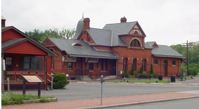 Oakland B&O Station. This marker is at the sidewalk on the left.. Click for full size. Oakland B&O Station. This marker is at the sidewalk on the left. image. Click for full size.