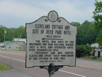 Cleveland Cottage and Deer Park Hotel Marker. Click for full size. Cleveland Cottage and Deer Park Hotel Marker image. Click for full size.
