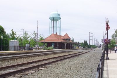 View of the Current Manassas Railroad Depot from the Marker image. Click for full size.
