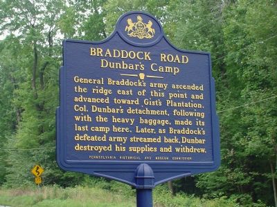 Braddock Road - Dunbar’s Camp Marker. Click for full size. Braddock Road - Dunbar’s Camp Marker image. Click for full size.