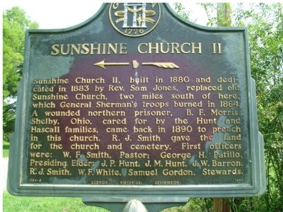 Sunshine Church II Marker. Click for full size. Sunshine Church II Marker image. Click for full size.