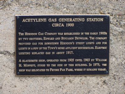 Acetylene Gas Generating Station Marker image. Click for full size.