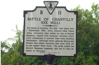 Battle of Chantilly (Ox Hill) Marker image. Click for full size.