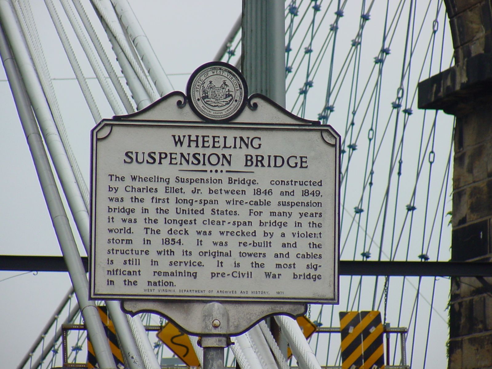 Wheeling Suspension Bridge Marker