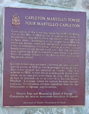 Carleton Martello Tower Marker image. Click for full size.