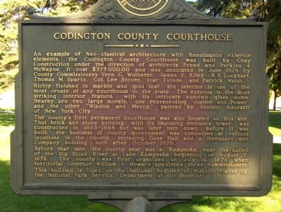 Codington County Courthouse Marker image. Click for full size.