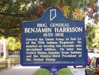 Brig. General Benjamin Harrison 1833-1901 Marker. Click for full size. Brig. General Benjamin Harrison 1833-1901 Marker image. Click for full size.