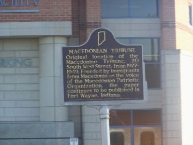 Macedonian Tribune Marker. Click for full size. Macedonian Tribune Marker image. Click for full size.