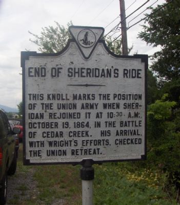 End Of Sheridan's Ride Marker image. Click for more information.