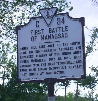First Battle of Manassas Marker. Click for full size. First Battle of Manassas Marker image. Click for full size.