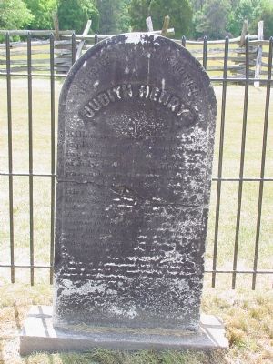 Judith Henry's Grave Marker. Click for full size. Judith Henry's Grave Marker image. Click for full size.
