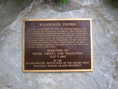 Woodfords Station Marker image. Click for full size.