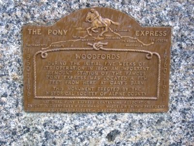 Woodfords Marker. Click for full size. Woodfords Marker image. Click for full size.