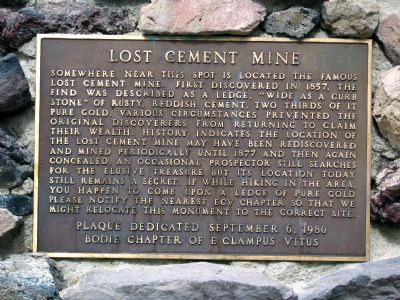 Lost Cement Mine Marker image. Click for full size.