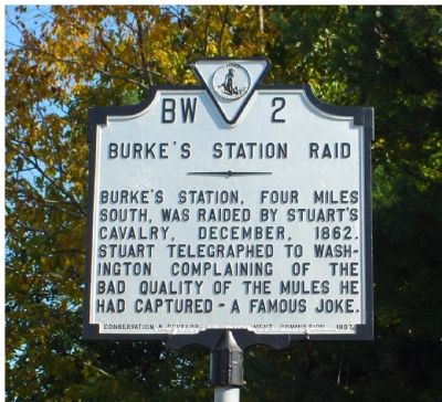 Burke’s Station Raid Marker. Click for full size. Burke’s Station Raid Marker image. Click for full size.