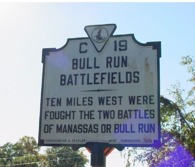 Bull Run Battlefields Marker. Click for full size. Bull Run Battlefields Marker image. Click for full size.