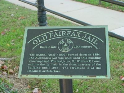Old Fairfax Jail Marker image. Click for full size.