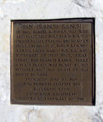 San Francis Ranch Marker. Click for full size. San Francis Ranch Marker image. Click for full size.