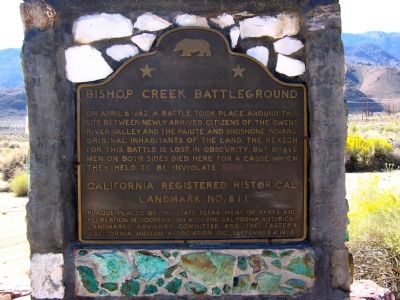 Bishop Creek Battleground Marker. Click for full size. Bishop Creek Battleground Marker image. Click for full size.