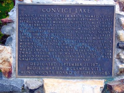 Convict Lake Marker image. Click for full size.