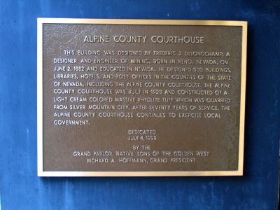 Alpine County Courthouse Marker image. Click for full size.