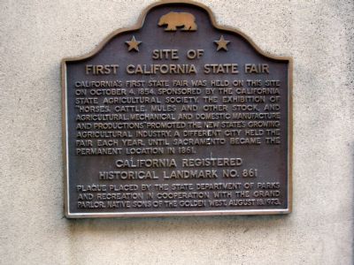 Site of First California State Fair Marker image. Click for full size.