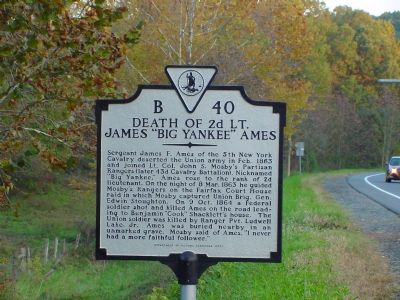 Death of 2d Lt. James “Big Yankee” Ames Marker image. Click for full size.