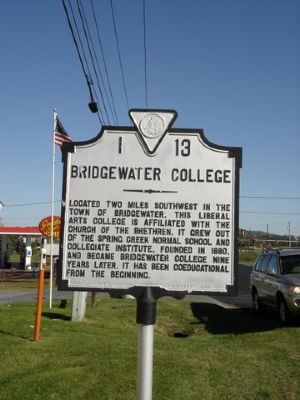 Bridgewater College Marker image. Click for full size.