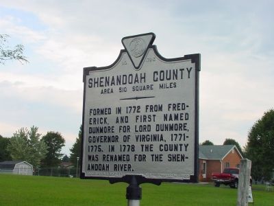 Shenandoah County Face of Marker image. Click for full size.