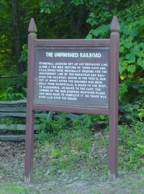 The Unfinished Railroad Marker. Click for full size. The Unfinished Railroad Marker image. Click for full size.