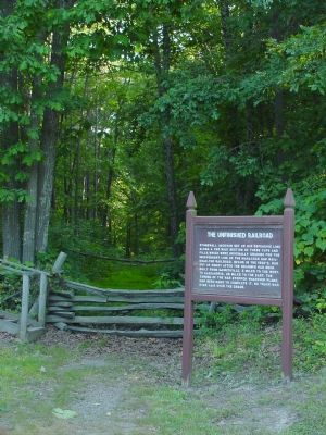 The Unfinished Railroad Marker. Click for full size. The Unfinished Railroad Marker image. Click for full size.