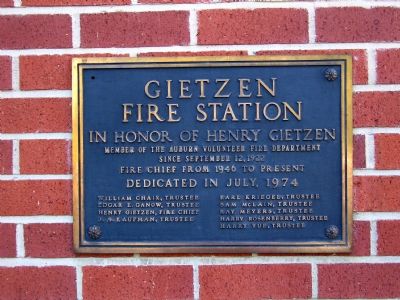 Gietzen Fire Station Marker image. Click for full size.