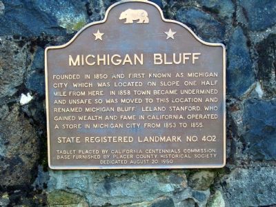 Michigan Bluff Marker image. Click for full size.