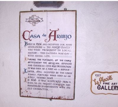 Casa de Armijo Marker. Click for full size. Casa de Armijo Marker image. Click for full size.